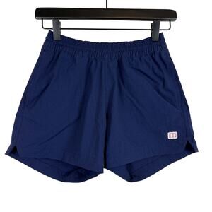 Topo Designs Global Nylon Stretch Shorts 3.5” Navy Blue High Rise - XS